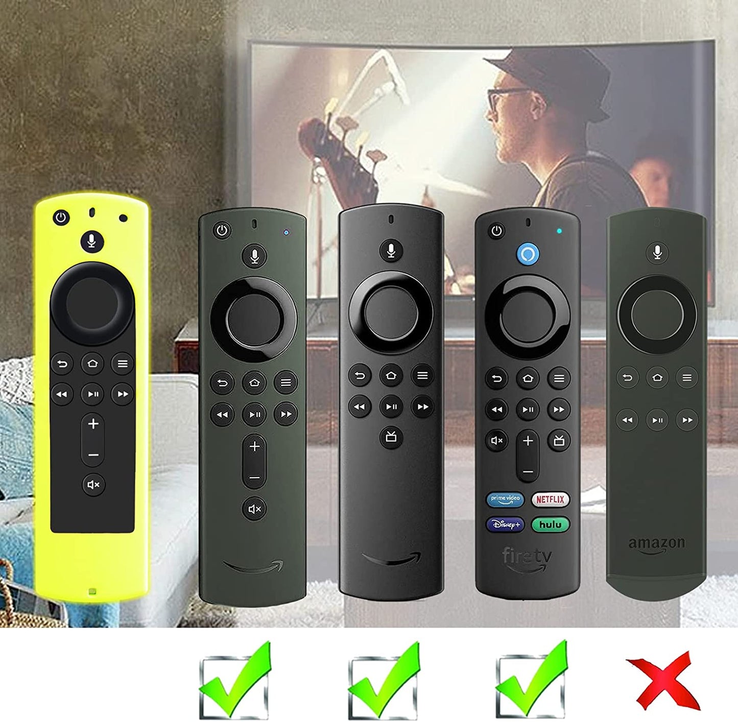 Glow-in-the-Dark Shockproof Silicone Case for Alexa Voice Remote - Compatible with Fire TV Stick 4K, Fire TV Stick, and Fire TV